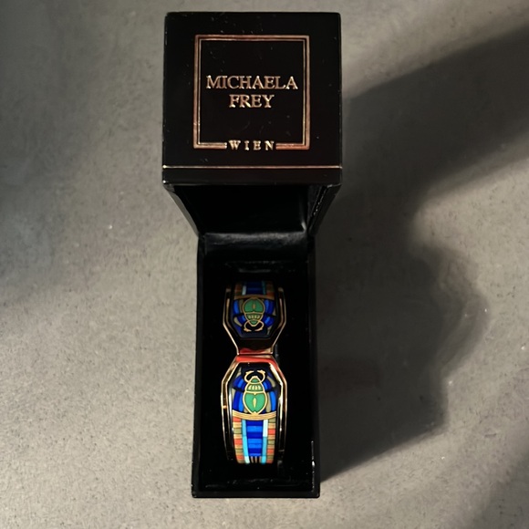 Michaela Frey Made in Austria Enamel Clasp Bangle Bracelet - Picture 2 of 4